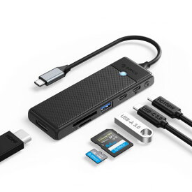 ORICO USB C ハブ 6 in 1 マルチポート Type-C ハブ ドッキングステーション USB 3.0ポート、5 Gbps USB-Cデータ、HDMI 4K、SD/TFカードリーダー、100W PD充電ポート MacBook/Ipad/Dell/HP/Surface/Lenovo用アダプタ