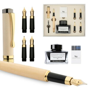 Wordsworth & Black Fountain Pen Gift Set, �C���N�r�A6�̃C���N�J�[�g���b�W�A�C���N�R���o�[�^�[�A4�{�̑ւ��y����A�����|�A�W���[�i�����O�A�J���O���t�B�[�A���炩�ȏ������̃y�� (���[�v