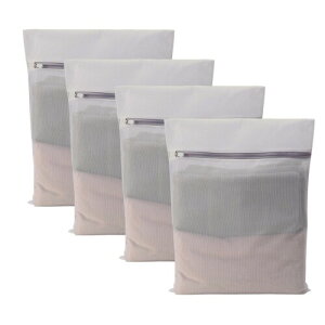 (Senteria)洗濯ネット ランドリーネットバッグ (30cm×40cm 4枚入り)グレー 角型 細かい網目 メッシュ 丈夫 耐久性 型崩れ防止 絡み防止 衣類損傷防止 家庭用 旅行収納 毛布/セーター/T-シャツ/