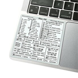 SYNERLOGIC (M/Intel) Mac OS Keyboard Shortcut No-residue VINYL Sticker, Compatible with 13"-16" MacBook Air/Pro iMac Mac Mini (White, Pack of 2)
