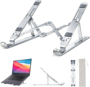 ノートパソコンスタンド ノートPC スタンド タブレットスタンド 教卓 スタンド 姿勢改善 折り畳み式 人間工学設計 7段高さ・角度調整可能 姿勢改善 腰痛/猫背解消 滑り止め 折りたたみ