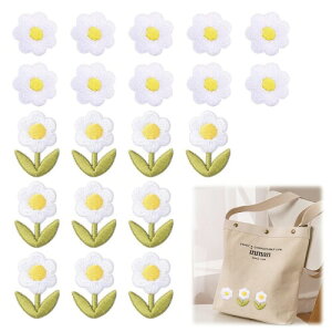 Doyime ワッペン アイロン接着 アップリケ 花 20枚セット ミニ アイロンワッペン 補修 刺繍 パッチ DIY パッチステッカー 手作り 女の子 子供 大人 かわいい 入園 入学準備 手芸 裁縫 貼り付