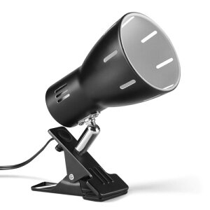 クリップライトUN POCO スポットライトe26 スタンド 電気スタンド クリップ 間接照明 角度調整可能 インテリア寝室照明 コード長1.6m金属製 E26電球別売 (Black)