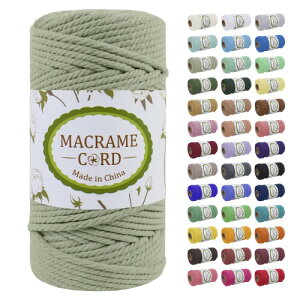 LEREATI マクラメロープ 5mm x 100m, 綿ロープ yarn マクラメ糸 コットンロープ 綿糸 太いロープ, マクラメ 紐 の場合 DIY, 壁掛け, 夢キャッチャー, 鉢植え装飾, 編み物, ボヘミア結婚式アーチの