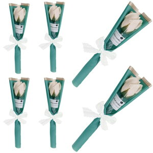 himsyuden 一輪 バラ 造花 6本セット ソープフラワー 花束 ローズ 石鹸花 個包装 ロマンチック 花飾り バレンタインデー 母の日 誕生日 ギフト ウエディング 卒業式 結婚お祝い 贈り物 彼女