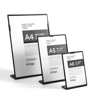 Haloy サインホルダー フォトフレーム L型 プラスチック サインスタンド POPスタンド レストラン メニューホルダー 広告 写真 カード立て (A6)