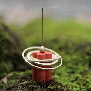 NANCHOW ? 星環香座 高級線香と香座ギフトセット 可愛い?瞑想 職人手作り 真鍮 精巧で美しいギフトボックス?フェスティバル/誕生日/結婚/人気プレゼント 贈り物(赤 和風 モダン)