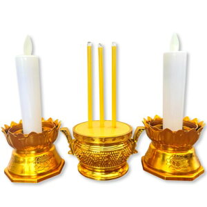 (シャンディニー) LED ろうそく お線香 セット 電池式 仏具 火災防止 お盆 お参り 仏壇 法事 法要 法会 仏事 白