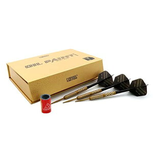 CUESOUL DRAFT BEER 23g Steel Tip 90% Tungsten Dart Set、オイルペイント仕上げ+シャフト一体型フライトM(CSOP-90Y23K2)