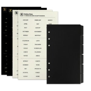 Zelten PPoC_[CfbNXd؂A4̃^uXebJ[tAp[\iI[KiCU[Evi[E[Y[tm[gp (PP Black 6-Folder Tab,A6/6 Hole)