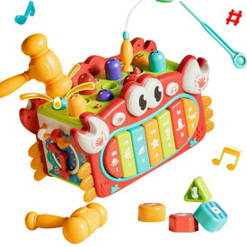 MUJOY赤ちゃんおもちゃ 多機能音楽おもちゃ 地鼠を打つ 釣りゲーム 歯車回転 時計の認識 男の子女の子知育玩具 早期開発 形合わせ 音楽啓蒙,色や形状認識,細かい運動 手眼協調性促進 誕