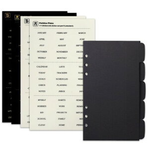 Zelten PPoC_[CfbNXd؂A4̃^uXebJ[tAp[\iI[KiCU[Evi[E[Y[tm[gp (Paper Black 5-Tab,A6/6 Hole)