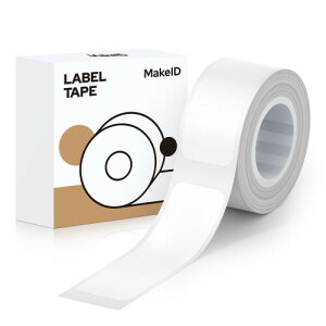 MakeID Q1 HDラベルプリンタ?用紙全面ラベル ラベルシール 純正 感熱ロール紙 手書き/値札/宛名/重量/番号/に適用 Android/IOS対応 (ホワイト・プレカット)