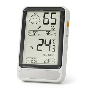 Elegirme 温湿度計 LCDデジタル 温度計 湿度計 室内 湿度温度変化傾向表示 バックライト付き 快適マーク 59x38mm大画面 全期間/24時間最高最低温湿度記録 華氏/摂氏切替 壁掛け 卓上スタンド