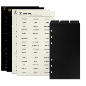 Zelten PPoC_[CfbNXd؂A4̃^uXebJ[tAp[\iI[KiCU[Evi[E[Y[tm[gp (PP Black 3-Top Tab,A6/6 Hole)