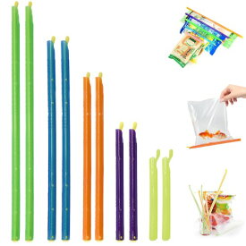 袋止めクリップ 密封クリップ 5色 2仕様 10個セット／15個セット 食品保存用 防湿 酸化防止 繰り返し使える キッチン便利グッズ 鮮度長持ち (10個セット)