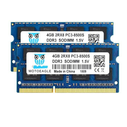 Motoeagle PC3-8500 DDR3 1066Mhz 4GB×2枚 1.5VノートPC用メモリ204Pin CL7 Non-ECC SO-DIMM Mac 対応