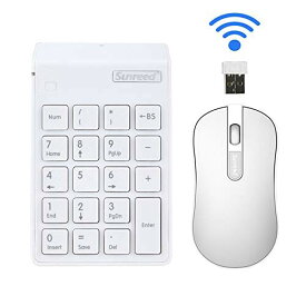 オフィスラップトップデスクトップPCノートブックのためのUsbレシーバーを持つ1所2キーボードSet.Numeric Keypad（アップグレードVerson）&Optical Mouseコンボ2.4GミニUSB数キーボード (white)