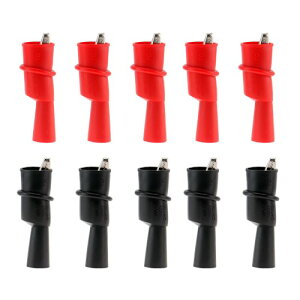 DIANN Multimeter Alligator Clips Set 10pcs Silicone Alligator Clip Banana Test Lead Probe Clip for Laboratory Electric Testing Work and Cable Lead Clip