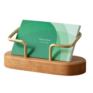 Muso Wood 名刺立て 木製 名刺スタンド 大容量 名刺ケース 卓上 名刺ホルダー 展示 カードスタンド オフィス 名刺入れ 机上 カード立て(75枚入れ可) (楕円-チェリー)