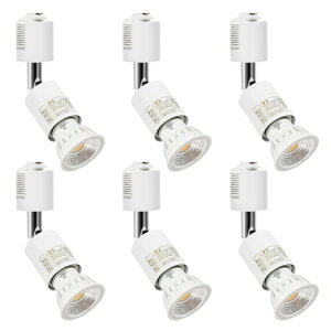 Pispoer ダクトレール用スポットライト-ダクトレール用照明器具 ライティングレール 照明- E26口金LED電球付き- 5.5W(ハロゲン電球60W相当)RA95 550LM 非調光 ビーム角90度-ダクトレールライト-付