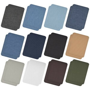 Hnonoxy アイロン接着デニムパッチ ジーンズ 補修布 衣類 パッチ アイロンワッペン DIYデニム布 自由に切り取れる 貼付け便利 補修布 洋服 リペア アイロン接着 patch 24個 長方形 9.5cm×12.5cm