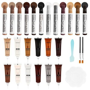 木製品補修セット 補修クリーム +補修ペン12色入り フローリング 補修 床/木製品補修 木製品キズ隠し キズ直し フローリング 木工 木製の家具 ドア 床 傷 すりキズ用 汚れ 24本セット ブ