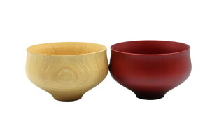 紀州漆器 角田清兵衛商店 お椀 食洗機対応 汁椀 木製 漆器 B.C. KAME type 2 ナチュラル×ブラウン 2個セット