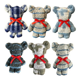 minimumkobe(ミニマム神戸)タオル ハンドタオル ギフト プチギフト くま 6個 セット 可愛い お返し (6個セット, ダークカラー)