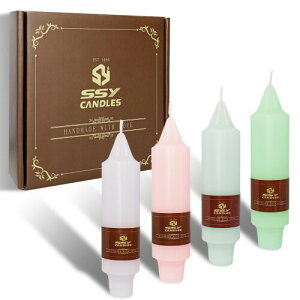 ピラーキャンドル 手作りテーパーキャンドル キャンドル セット 長い燃焼時間 ろうそく 結婚祝い ロウソク プレゼント ホームデコレーション用 4個入り (light colors, 13cm)