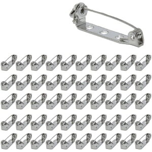 安全ピン 回転式 ニンジャピン ブローチピン ピンブローチ コサージュピン DIYのために 回転ピン シルバーピン 台座 50個入り(25mm)