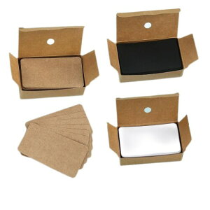 レトロ風カード 両面書き込み可能 紙素材 学習 仕事 メモ メッセージカード DIY ギフトデコレーション スクラップブッキング 白100pcs+牛皮色100pcs+黒100pcsです