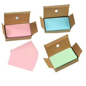 レトロ風カード 両面書き込み可能 紙素材 学習 仕事 メモ メッセージカード DIY ギフトデコレーション スクラップブッキンググリーン100pcs+ブルー100pcs+ピンク100pcsです