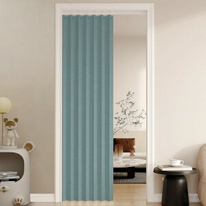 カーテン 遮光カーテン 間仕切り 防音 遮光 断熱 防寒 厚地 無地 スタイリッシュ 省エネ 防水 耐汚 おしゃれ 洗える 洗濯機対応 目隠し 寝室 玄関 キッチン リビング カフェ用 (ブルー 幅8