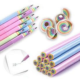 BAMBOLA 鉛筆 2B かきかたえんぴつ レインボー鉛筆 2b 鉛筆 女の子 可愛い鉛筆 虹鉛筆 おしゃれ鉛筆 かわいい鉛筆 小学生鉛筆 Rainbow Pencils ペーパーペンシル おもしろ文房具 子供ペンシル に
