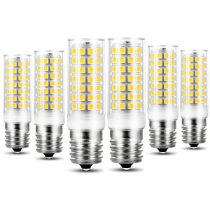 GOHDLAMP LED�d�� E17���� 60W�`���� �����F 580lm ���P�x 360°�S�����L�z�� �����Ή� �������Ή� E17 LED �d�� ���{PSE�F�؍� �ȃG�l 6���� (�����F, 6�Z�b�g)