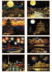 siawadeky �X�N���b�`�A�[�g A4�T�C�Y 8���Z�b�g �ό��n ��i �ԉ� �� �h��G ��p�|�y���t�� �ɒׂ��O�b�Y ���G�`���A�[�g �X�N���b�`�V�[�g DIY �v���[���g ��������