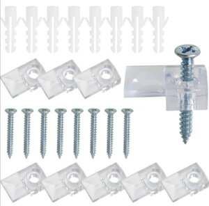 EsiFare ミラー 取り付け用金具 20個セット 壁掛け鏡 鏡 ホルダークリップ 壁掛け フック ネジ 取り付け ステンレス製 鏡止め金具 耐久性 浴室 トイレ ミラークリップ