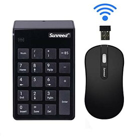 オフィスラップトップデスクトップPCノートブックのためのUsbレシーバーを持つ1所2キーボードSet.Numeric Keypad（アップグレードVerson）&Optical Mouseコンボ2.4GミニUSB数キーボード (black)