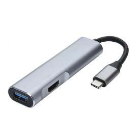 USB3.0ハブ USB3.0 TypeCアダプター 4K HDMI/VGAビデオ出力 PCドッキングステーション マルチポートドングル PD 充電器 SD/TFカードリーダー Macbook、Lenovo、Pixelbook、Nintendo Switchなど対応（グレー)