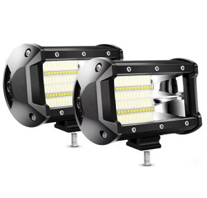 Chelhead LED作業灯 5インチ 72w バイク フォグランプ ホワイト 12-24v 兼用 広角狭角一体 トラック 重機機械 ガレージ ライト デッキライト 集魚灯 前照灯 Suv Atv Utv 2個セット…