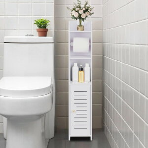 LONGSHINING トイレ収納 スリム トイレラック 隙間収納ラック ランドリー収納 玄関収納ラック すき間収納 幅15*奥行17*高さ80cm ペーパー ティッシュ 組み立て簡単 省スペース トイレ/玄関/洗