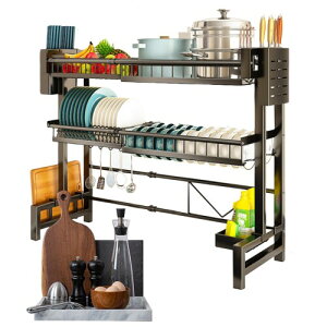 YRTUOP キッチン食器乾燥ラック、キッチンカウンター用食器ラック, シンク上食器乾燥ラック2段水切りラック シンクオーガナイザーラック, キッチン収納ラックキッチンシンク棚省スペー