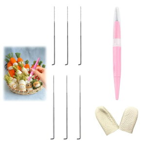 LKCCTK ウールフェルトニードルツール ニードルフェルトペン 3本針+レザー製指サック+2サイズのフェルト針付き 刺繍フェルトニードル 手作り DIY用ツール 初心者入門キット