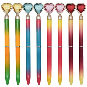 Maydahui おしゃれ カラー ハート ボールペン 油性 8本セット 0.5mm 黒インクかわいい 愛 ラブ love ペン 文房具 筆記用 女性 子供 学生 プレゼント