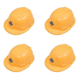 (EXCEART) 4pピース 子ども用 建設帽子 ヘルメット 子供用 おもちゃ建設作業員ヘルメット 建設現場用安全ヘルメット イエローヘルメット プラスチックキャップ