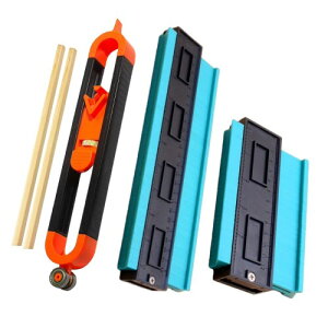 SALUDABLE 型取りゲージ 輪郭ゲージ 自在定規 曲線定規 DIY 工具 床 高精度 セット (型取りゲージ+ 輪郭ゲージ1個(鉛筆2本))