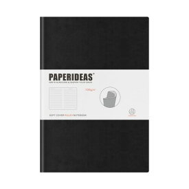 PAPERIDEAS ノート B5 ソフトカバー (横罫, ブラック)
