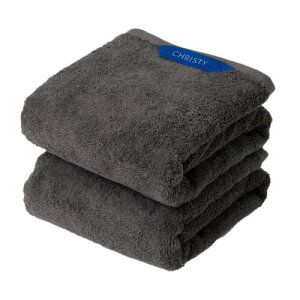 Christy バスタオル 2枚セット コットン100% 約60×120cm 吸水速乾 ラグジュアリー ホテルライク ふっくら タオル 綿 Pimlico Graphite