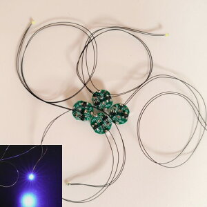 Lezalic LED 電飾 リード線付き 磁気スイッチ 4個セット ボタン電池 (CR927対応) ワイヤレス 超小型 模型 プラモデル フィギュア ライト 照明 極小 (ブルー (4個))